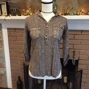 Soft Tribal Print Henley